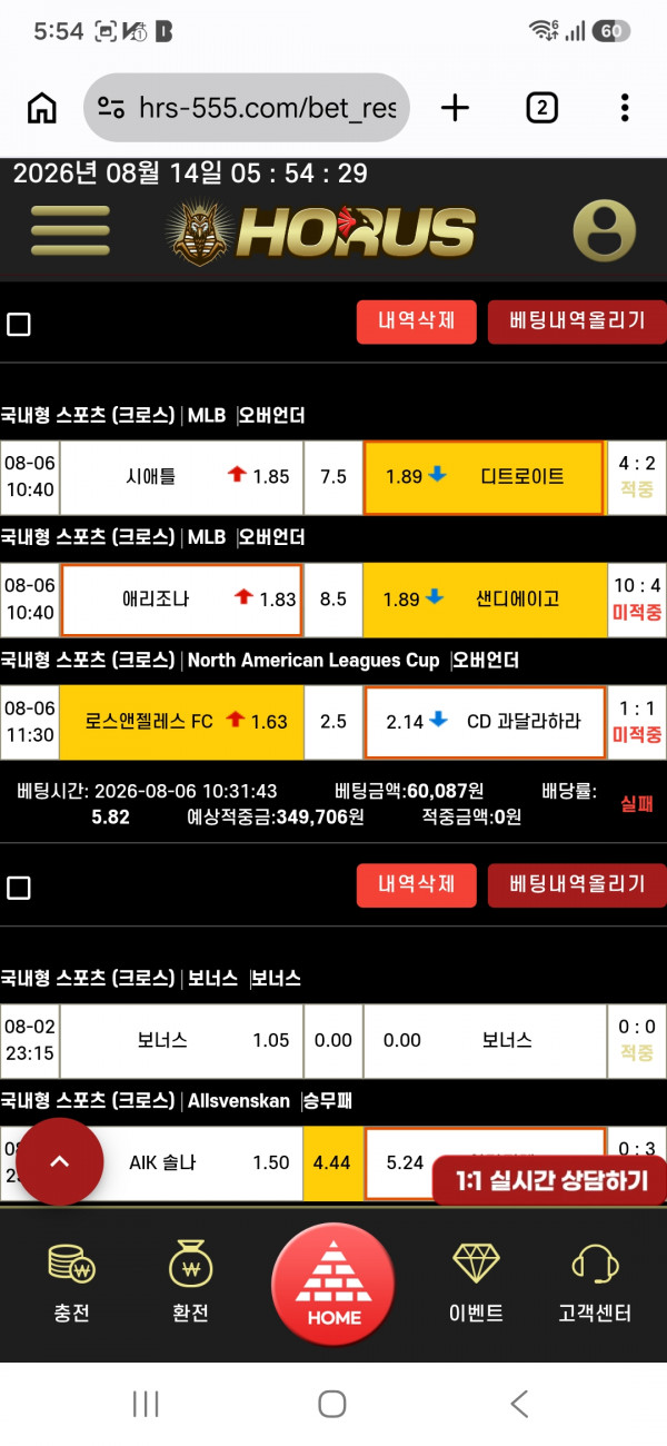 호루스벳 이용후기